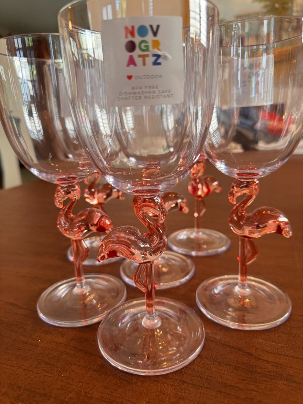 NEW Flamingo Goblets Acrylic Set of 6